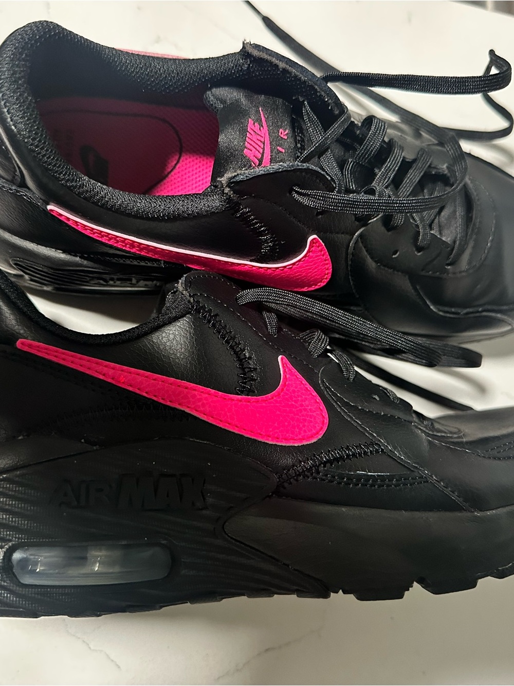 Nike Women’s Air Max Black with Hot Pink Swoosh Sneakers